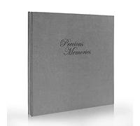 Photo Albums A4 Photos Scrapbook with Velvet Cover Self Adhesive Memory Book As Delicate Presents 13"×12.6" Large Album 40 Self-Stick Black Pages Hold 200 6x4 Photos Gray