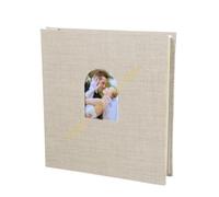 Photo Albums Arch Front Window 10inch Photo Album 40 Pockets Thick Cardboards Pages Writing Space For Wide Compatible Photos(Beige)