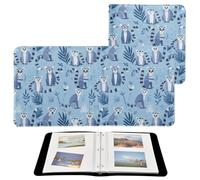 Photo Albums Photobooks For All Size Pictures Lemurs Madagascar on Blue Pattern Self Adhesive Pages 4x6, 5x7, 6x8 Photos
