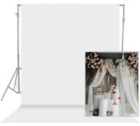 Photo Backdrop White 10 x 10ft, White Backdrop for Photoshoot, Solid White Photography Backdrop Background, Seamless Photo Backdrop Curtain for Wedding Baby Shower Picture Photobooth Portrait Backdrop