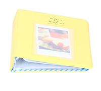 Photo Bookshelf Album, 3 Inch 64 Pockets Photo Book Album Photograph Storage Holds Card Case for Fujifilm Mini 9 (grapefruit yellow)