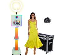 Photo Booth Compatible with iPad 10.2"-13" and Camera, with RGB LED Fill Light & Lightbox, Selfie DSLR Photo Booth Machine for Rental Wedding Parties Events Graduation (Photo Booth + Camera)