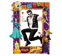 Photo Booth Frame | Photography Background Frame,Day of The Dead Decorations for Adults Kids School Activity Carnival Stage Performance Themed Celebrations Family Gathering