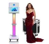 Photo Booth Machine 15.6 inch Selfie Portable Touch Screen Photobooth with RGB Light,Mirror Photo Booth with Flight Case for Wedding Party Events (Photo Booth Machine)