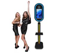 Photo Booth Machine, 15.6 Inch Touch Screen Camera Mirror Photobooth with APP/Remote Control, RGB Ring Light, Magic Selfie Station Shell Stand Photobooth Machine