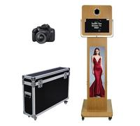 Photo Booth Machine with Mirror Touch Screen and LCD Split Screen Photo Booth Selfie Station Shell Stand Photobooth Machine for Events (Machine+Camera)