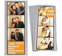 Photo Booth Nook | 2x6 Flexible Magnetic Photo Booth Picture Frames (150 Count) | Crystal Clear Display with Strong Magnet | Bulk