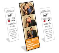 Photo Booth Nook 2x6 Slanted Photo Strip Frames - White Insert, 25 Pack