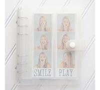 Photo Booth Photo Album - 6 Ring Glitter Notebook Sparkle Binder With 20 2x6 Photo Sleeves - Fits 80 Slide In Photobooth Strips (2x6, QUARTZ)