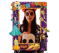 Photo Booth Prop Frame,Day of The Dead Photo Background - Holiday Decoration Supplies for Day of The Dead Family Gathering Community Festivals Teens Celebrations Carnival School Dances