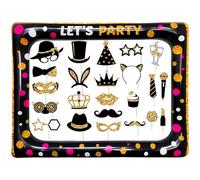 Photo Booth Props, 1 Pcs Inflatable Photo Booth Frame with 23 Pcs Mustache Glasses Hats, Party Photo Accessories Suitable For Birthday Wedding Celebration, Family Gathering
