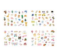 Photo Border Stickers Compatible with Fujifilm Instax Mini Instant Camera Films, Cute DIY Cartoon Stickers, Perfect for Scrapbook & Photo Frame Decoration, 4 Sheets