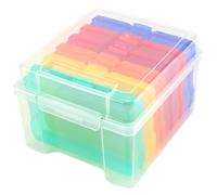 Photo Boxes Storage for 4x6" Photo, Storage Containers with Buckle, Capacious Transparent Boxes for Art Supplies, Stickers, Stamps, Seeds, Scrapbooking Containers