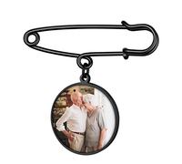 Photo Brooch Pin Customized Name Tag Picture Pins Bouquet Charm Pin Photo Personalised Memorial Jewellery