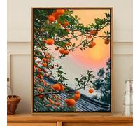 Photo Canvas Wall Pictures for Living Room Bedroom Art Canvas Walls Decor | Kitchen Wall Art Prints for Walls Office Bathroom Pictures Modern Posters No Frame Fade-Resistant,Orange Sunset 40x60cm