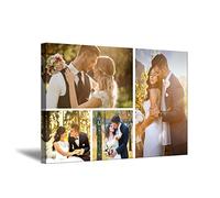 Photo Canvas Your Image Multi Personalised 4 Picture Collage Custom Canvas Wall Art Print Family Wedding and Pets Photo (16x24in(40x60cm) Frame), 16x24in(40x60cm) Frames