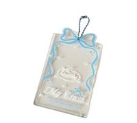 Photo Card Holder 3Inch Clear Acrylics Sleeves Photocard Covers with Beads Chain Water Resistant Photo Case Office Card Sleeve