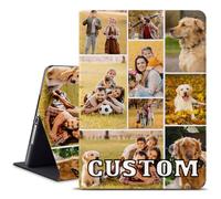 Photo Case for Apple iPad Pro 10.5 Inch 2017 Custom Personalized Picture Collage Text Name PU Leather Folio Shockproof Smart Cover Auto Sleep Wake Stand Gift for Thanksgiving Valentine's Birthday