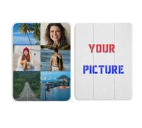 Photo Case for iPad-Soft Leather Rotating Personalised Photo Tri-fold Book Case for iPad,Custom Photo Cases for All Models 10, 9, 8, 7, 6, Air 11, Pro Mini,1-7 Photos lay out (6 PHOTO)