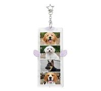 Photo Clip Keyring with 4 Compartments - Storage of Valuable Memories, Memory Photo Keyring | DIY Handmade Keychain, Vertical Photo Clip Keychain for Men and Women