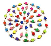 Photo Clips Peg Pins Paper Clamp Hanging Spring Flowers Clips Clothespins Wooden Mini Laundry Clothes Natural Wood Push Pins 50 Pack 35mm for Craft Decoration