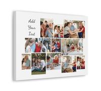 Photo Collage Personalised Canvas - Add 10 Photos & Custom Text - Choose The Personalised Wall Art Colour, Font Style & Text Colour - Canvas Photo Prints Gifts