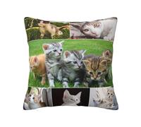 Photo Cushion Covers Personalised Pillow Case with Pictures & Text Print, Custom Pillowcase with Name Logo Image, Design Your Own Pillow Cover for Christmas Birthday Father Mother's Valentine's Day