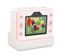 Photo Dual Camera, 48MP Print Camera with 16X Zoom, Inkless Printing for Timed Photography with Fun Sketching (Pink)