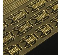 Photo-Etched PE Handrail and Ladder Railing for 1/700 Warship Model Ships, CYPE005, Gold Copper Detailing Parts for Scale Ship Modeling, 1:700 Scale, Model