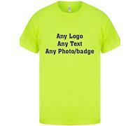 Photo Football T-Shirt, Personalised Gym T-Shirt, Custom Running T-Shirt 100% Recycled Polyester Any Text Any Photo Any Logo Custom Lime Green