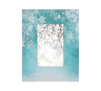 Photo Frame 4x6inch,Turquoise Teal Gradient Winter Snowflakes Wooden Picture Frames Display Wall and Tabletop for Living room Bedroom Office Decor