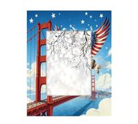 Photo Frame 5x7inch,250th Eagle San Francisco Bridge Wooden Picture Frames Display Wall and Tabletop for Living room Bedroom Office Decor