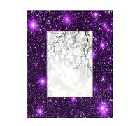 Photo Frame 5x7inch,Purple Glitter Bright Stars Wooden Picture Frames Display Wall and Tabletop for Living room Bedroom Office Decor