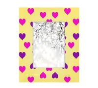 Photo Frame 5x7inch,Purple Pink Love Hearts Wooden Picture Frames Display Wall and Tabletop for Living room Bedroom Office Decor