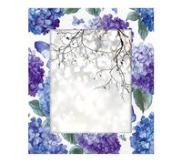 Photo Frame 8x10inch,Blue Purple Hydrangea Flower Butterfly Wooden Picture Frames Display Wall and Tabletop for Living room Bedroom Office Decor