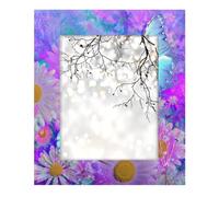 Photo Frame 8x10inch,Purple Daisy Flower Blue Butterfly Wooden Picture Frames Display Wall and Tabletop for Living room Bedroom Office Decor