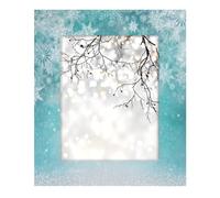 Photo Frame 8x10inch,Turquoise Teal Gradient Winter Snowflakes Wooden Picture Frames Display Wall and Tabletop for Living room Bedroom Office Decor