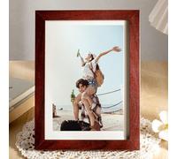 Photo Frame 8x6 Picture Frames Vintage with Acrylic Glass Vertical Horizontal Tabletop Frames Red Wood 8"