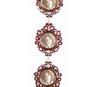 Photo frame antique style pewter enamel 3x photo 4x4cm strasskette wall frame