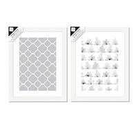 Photo Frame - Beautifully Carved - Home Décor - Wall Display - Poster Frame - Elegant Classic Design - Wall Mount - Easy to Clean - Perfect for Gift (12X16, White Basic)