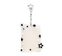 Photo Frame Keyring | Acrylic Clip DIY 10 x 8 cm Cute | Photo Clip with Star Charm, for Credit Card Bag Purse Backpack Women Children Girls Birthday Party Holiday Gifts, Black, Fare riferimento alla