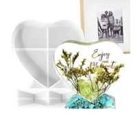Photo Frame Molds For Epoxy Resin - Heart Shape Silicone Casting Form, DIY Craft Making Kit | Non Stick Material Design Detail, Easy Release Purpose, Ideal For Handmade Gift Home Table