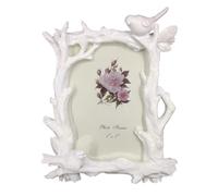 Photo Frame Picture Frame Photo Frames 5x7 Inches Resin Photo Frame Carved Flowers And Bird Border Creative Cute White Picture Frame Living Room Bedroom Picture Frames