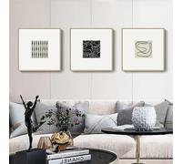 Photo Frame Poster Set, 40x40 cm, Chic Multi-Ink, Horizontal/Vertical Sizes, Non-Matted, Large Group, Hinged, Solid Black/White, Wooden/Acrylic Finish (Black and white 3PCS, one size, Framed)