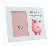 Photo Frame White Novelty Picture Frame 6x4 - Piggin Gorgeous Funny Farm Frames Cow Design - Sister Best Friend Present Family Photo - Home Decor Keepsake Mum Dad Gift