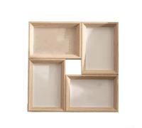 Photo Frame With Four Grid Design For Flexible Wall Or Tabletop Display, Crafted From Composite Wood For Long Lasting Use And Elegant Look(White Oak)