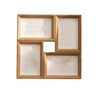 Photo Frame With Four Grid Design For Flexible Wall Or Tabletop Display, Crafted From Composite Wood For Long Lasting Use And Elegant Look(Wood)