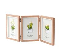 Photo Frame with Three Openings - Hinged Folding Support, Vintage Design, 4 x 6 Collage for Couples, Photos, Children, Office or Home, Classic for Birthday Gift, Ceremony, Event
