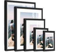 Photo Frames 1pc Matte Black Wall Gallery Picture Frame, 12x16/11x14/8x10/5x7/4x6 Inches, Include Mat, Hanging Photo(11x14 inches)