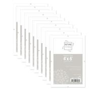 Photo Frames | 4"X6" Styrene Clip Frame | Wall Mounted Photo Frames | Frameless Glass Front Photo Frame | Picture, Certificate & Poster Frame | Pack of 10 |